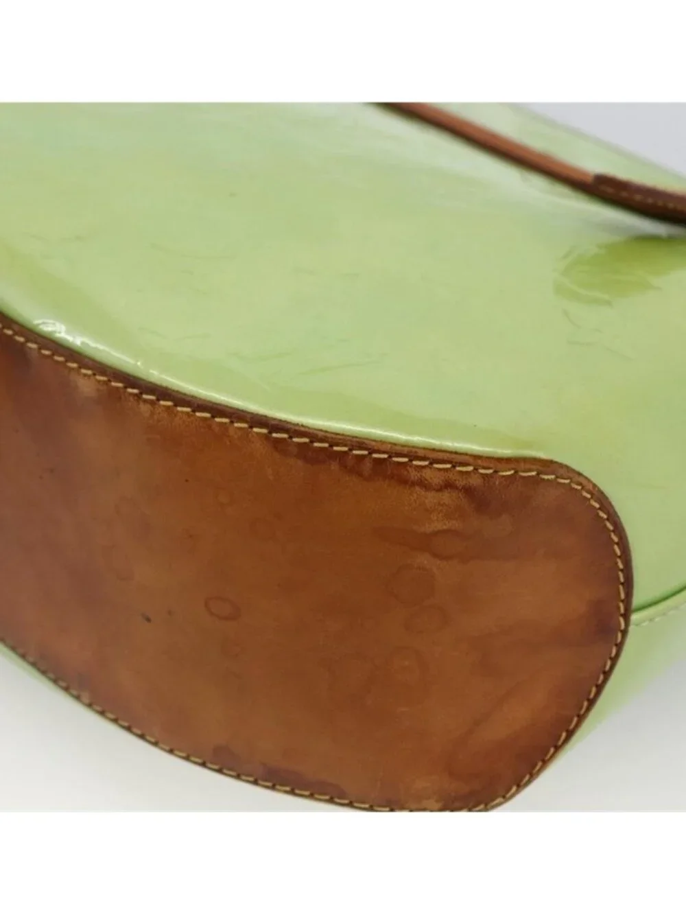 Authentic LOUIS VUITTON Vernis Biscayne Bay GM Shoulder Bag Peppermint M91285